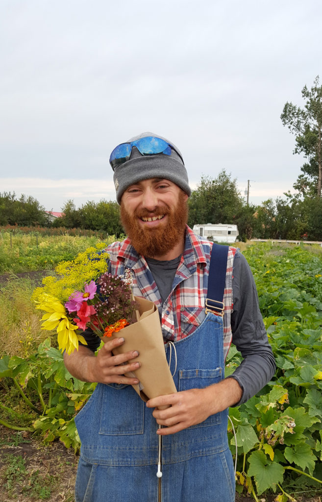 Duncan Mclean with flowers